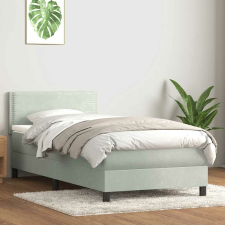 vidaXL világosszürke bársony rugós ágy matraccal 90x210 cm ágy és ágykellék