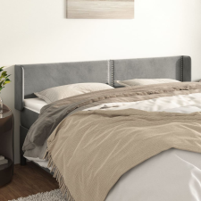 vidaXL világosszürke bársony szárnyas fejtámla 163x16x78/88 cm ágy és ágykellék