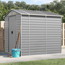vidaXL világosszürke horganyzott acél kerti fészer 191 x 215 x 198 cm kerti tárolás