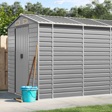 vidaXL világosszürke horganyzott acél kerti fészer 191 x 470 x 198 cm kerti tárolás