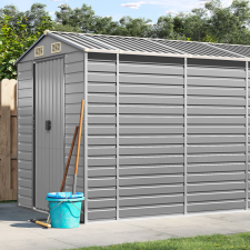 vidaXL világosszürke horganyzott acél kerti fészer 191 x 895 x 198 cm kerti tárolás
