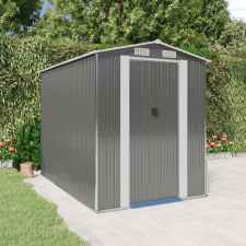 vidaXL világosszürke horganyzott acél kerti fészer 192 x 274 x 223 cm kerti tárolás