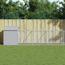 vidaXL világosszürke horganyzott acél kutyakennel 117 x 1017 x 123 cm szállítóbox, fekhely kutyáknak