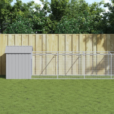 vidaXL világosszürke horganyzott acél kutyakennel 117 x 813 x 123 cm szállítóbox, fekhely kutyáknak