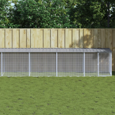 vidaXL világosszürke horganyzott acél tyúkketrec tetővel 1003x98x90 cm haszonállat felszerelés