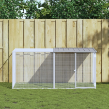 vidaXL Világosszürke horganyzott acél tyúkketrec tetővel 203x98x90 cm haszonállat felszerelés