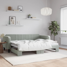 vidaXL világosszürke kihúzható bársony heverő 80 x 200 cm ágy és ágykellék