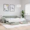 vidaXL világosszürke kihúzható bársony heverő fiókkal 90 x 200 cm