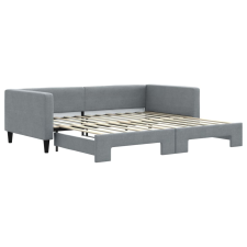 vidaXL világosszürke kihúzható szövet heverő 100 x 200 cm (3196583) ágy és ágykellék