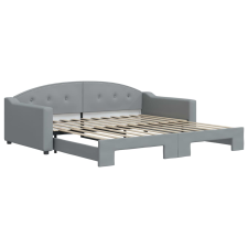 vidaXL világosszürke kihúzható szövet heverő 100 x 200 cm (3197535) ágy és ágykellék