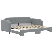 vidaXL világosszürke kihúzható szövet heverő 80 x 200 cm (3197629) ágy és ágykellék