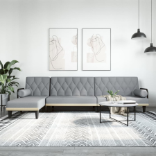 vidaXL világosszürke L-alakú szövet kanapéágy 260x140x70 cm bútor