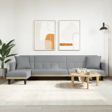 vidaXL világosszürke L-alakú szövet kanapéágy 275x140x70 cm bútor