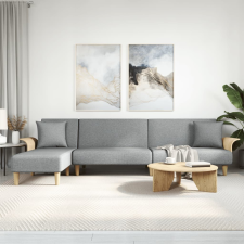 vidaXL világosszürke L-alakú szövet kanapéágy 279x140x70 cm bútor