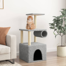 vidaXL világosszürke macskabútor szizál kaparófákkal 109,5 cm macskabútor