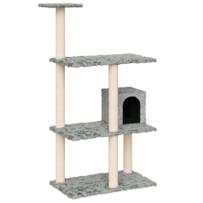 vidaXL Világosszürke macskabútor szizál kaparófákkal 119 cm macskabútor
