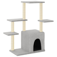 vidaXL világosszürke macskabútor szizál kaparófákkal 97,5 cm (172050) macskafelszerelés