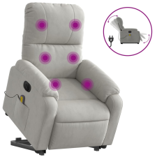 vidaXL világosszürke mikroszálas szövet elektromos álló masszázsfotel (3204951) masszázsfotel