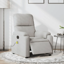 vidaXL világosszürke mikroszálas szövet elektromos fekvő masszázsfotel masszázsfotel