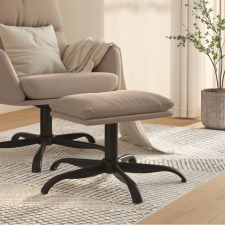 vidaXL világosszürke mikroszálas szövet lábzsámoly 60 x 60 x 39 cm bútor