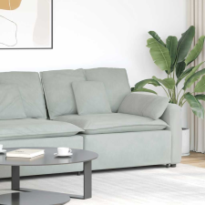 vidaXL világosszürke moduláris kanapé karfás végmodul párnákkal 100 cm bútor