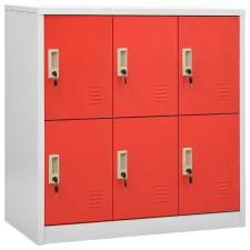 vidaXL világosszürke-piros acél zárható szekrény 90 x 45 x 92,5 cm irattároló szekrény