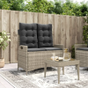vidaXL világosszürke polyrattan dönthető kerti pad párnával