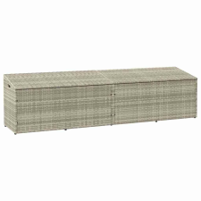 vidaXL világosszürke polyrattan kerti tárolóláda 220x50x58 cm kerti tárolás