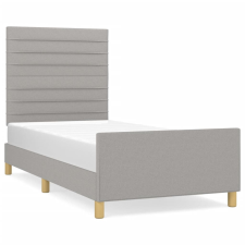 vidaXL világosszürke szövet ágykeret fejtámlával 100x200 cm (3125114) ágy és ágykellék