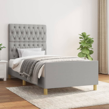 vidaXL Világosszürke szövet ágykeret fejtámlával 90 x 200 cm ágy és ágykellék