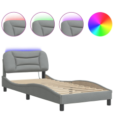 vidaXL világosszürke szövet ágykeret LED-del 80 x 200 cm (3213662) ágy és ágykellék