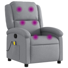 vidaXL világosszürke szövet dönthető masszázsfotel (371763) masszázsfotel