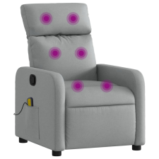 vidaXL világosszürke szövet dönthető masszázsfotel (374174) masszázsfotel