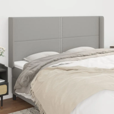 vidaXL világosszürke szövet fejtámla szárnyakkal 203x16x118/128 cm ágy és ágykellék