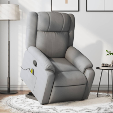 vidaXL világosszürke szövet felállást segítő dönthető masszázsfotel (3205214) masszázsfotel