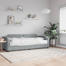 vidaXL világosszürke szövet kanapéágy matraccal 100 x 200 cm bútor
