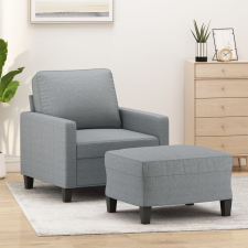 vidaXL világosszürke szövet kanapéfotel lábtartóval 60 cm bútor
