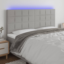 vidaXL világosszürke szövet LED-es fejtámla 160x5x118/128 cm ágy és ágykellék