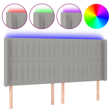 vidaXL világosszürke szövet LED-es fejtámla 163x16x118/128 cm (3124292) ágy és ágykellék