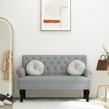 vidaXL világosszürke szövet pad háttámlával 120 x 62 x 75,5 cm bútor