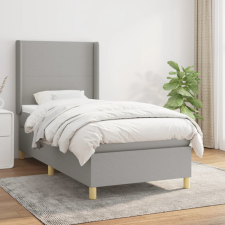 vidaXL világosszürke szövet rugós ágy matraccal 100 x 200 cm ágy és ágykellék