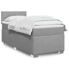 vidaXL világosszürke szövet rugós ágy matraccal 100 x 200 cm ágy és ágykellék