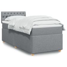 vidaXL világosszürke szövet rugós ágy matraccal 100 x 200 cm ágy és ágykellék
