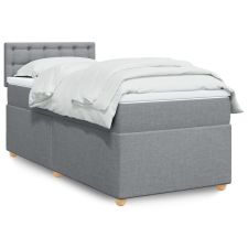 vidaXL világosszürke szövet rugós ágy matraccal 100 x 200 cm ágy és ágykellék