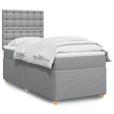 vidaXL világosszürke szövet rugós ágy matraccal 100 x 200 cm ágy és ágykellék