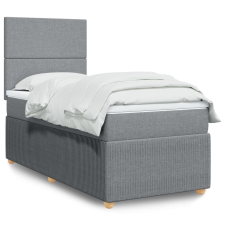 vidaXL világosszürke szövet rugós ágy matraccal 100 x 200 cm ágy és ágykellék