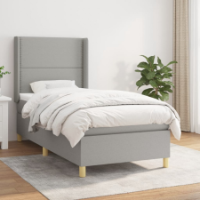 vidaXL világosszürke szövet rugós ágy matraccal 100 x 200 cm ágy és ágykellék