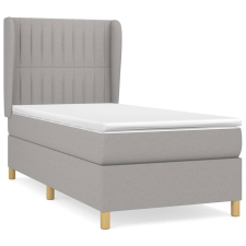 vidaXL világosszürke szövet rugós ágy matraccal 100 x 200 cm (3128661) ágy és ágykellék