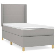 vidaXL világosszürke szövet rugós ágy matraccal 100 x 200 cm (3131809) ágy és ágykellék