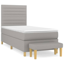 vidaXL világosszürke szövet rugós ágy matraccal 100 x 200 cm (3137213) ágy és ágykellék